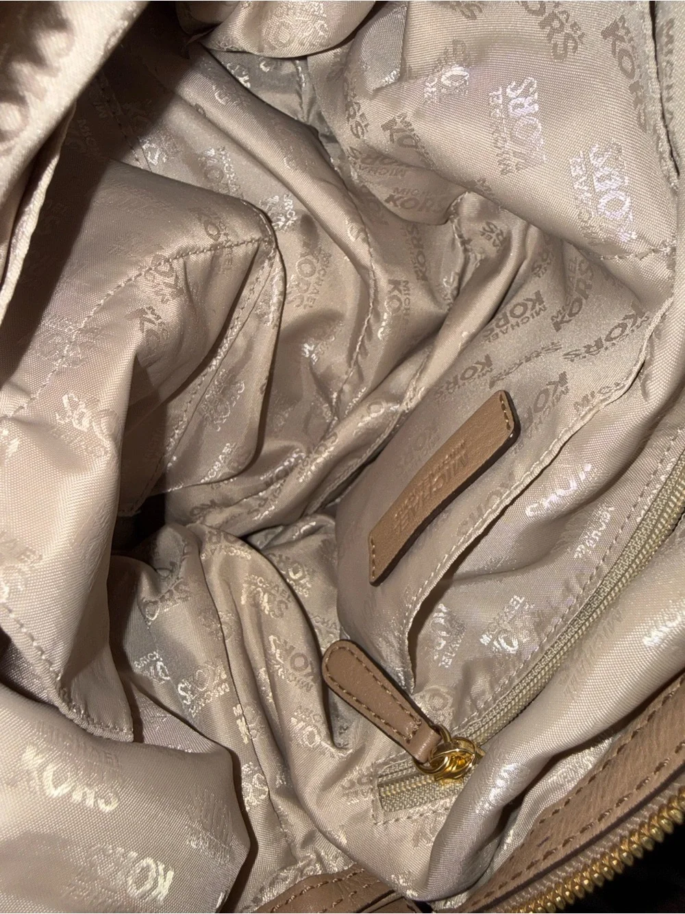 Michael Kors Blush Pink Pebbled Leather Shoulder Bag with Gold Hardware
